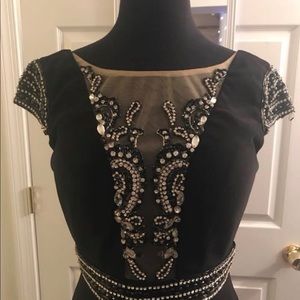 Black Beaded Jersey Gown